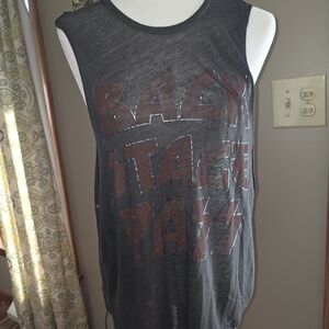 Express Black Graphic Tank with Red Lettering